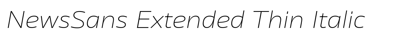 NewsSans Extended Thin Italic